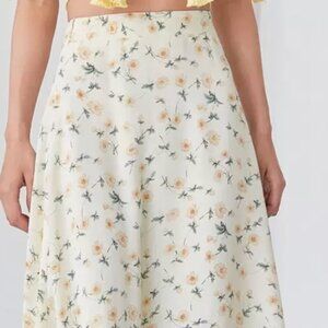 Allover Floral High Waist Skirt